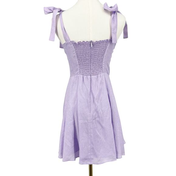 Armani Exchange Flared dress with satin jacquard bows Violet Sky Size 4 A|X - Picture 10 of 12